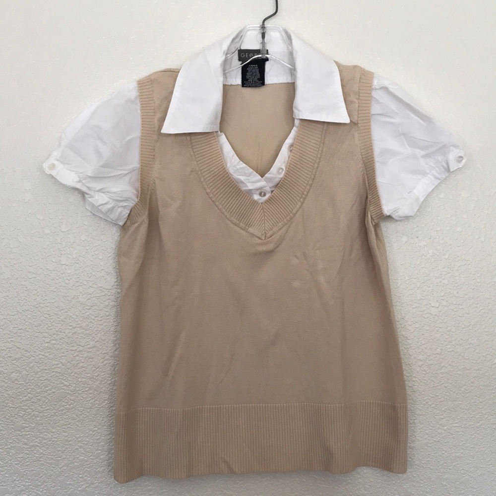 All-in-one blouse and light sweater